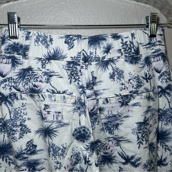 Abercrombie & Fitch Blue White Floral‎ Wide Leg Pants women’s small short resort - Picture 6 of 8
